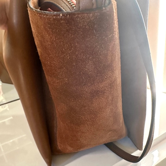 Celine Trifold Calfskin Leather and Suede Tote Bag - Picture 4 of 14